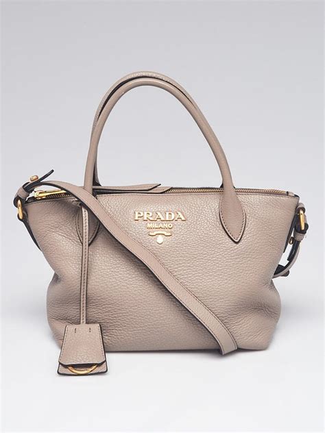 Prada Agrilla Vitello Daino Leather Double Handle Satchel Bag 